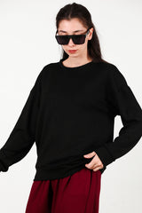 Rundhals - Sweatshirt, Schwarz