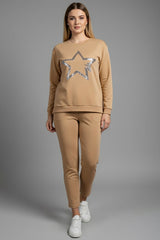 Stern‑Set Mit Metallic‑Effekt – Beige (Große Größen)