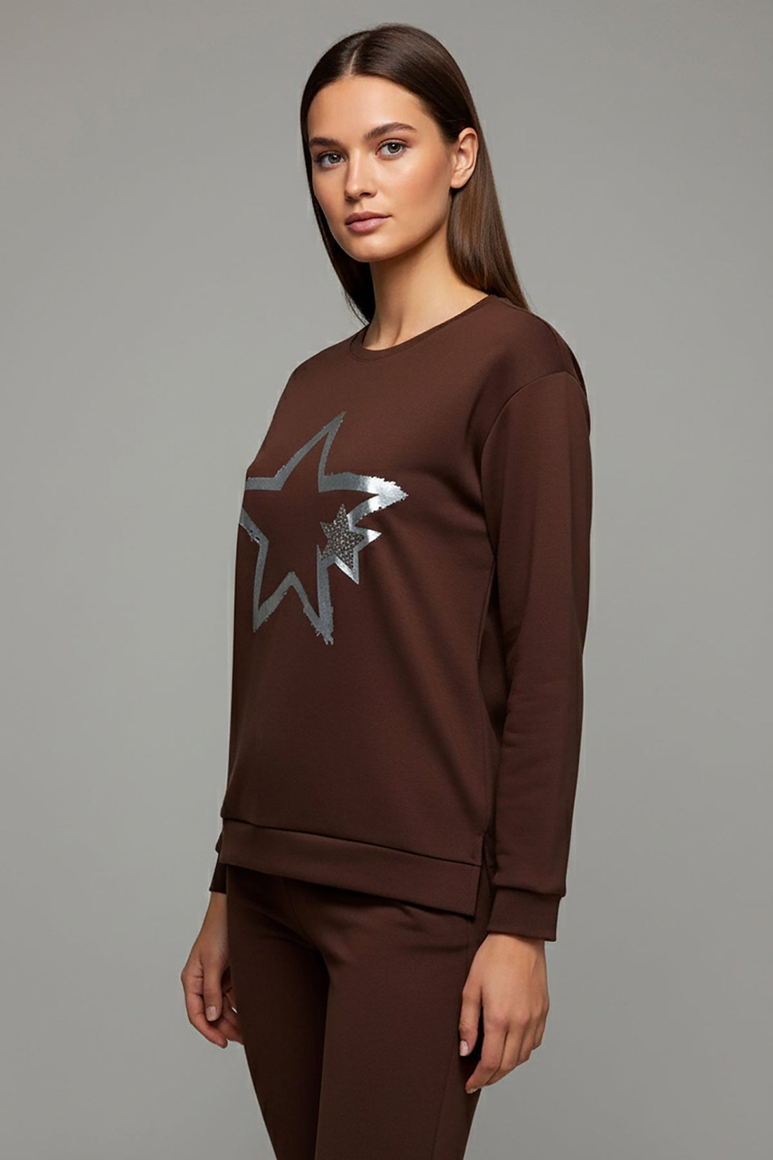 Plus - Size - Set Mit Metallic - Sternen — Braun