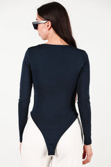 Body Mit Quadratischem Ausschnitt Und Hemdchen – Marineblau
