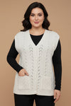 Grote Maten Gebreide Gilet – Stone