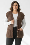 Gebreide Gilet — Grote Maten — Bruin