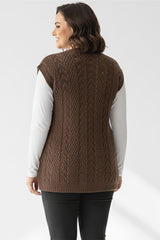 Gebreide Gilet — Grote Maten — Bruin