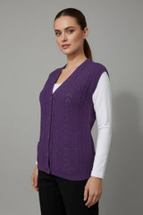 Gebreid Vest In Grote Maat — Paars