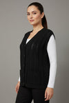 Gebreide Gilet — Grote Maten — Zwart