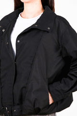 Korte Trenchcoat Met Drukknopen En Geplooide Details, Zwart