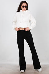 Leggings Mit Hohem Bund Und Schlag — Schwarz