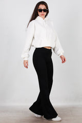 Leggings Mit Hohem Bund Und Schlag — Schwarz