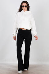 Leggings Mit Hohem Bund Und Schlag — Schwarz