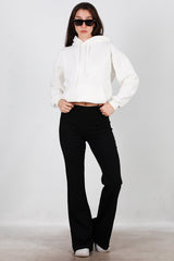 Leggings Mit Hohem Bund Und Schlag — Schwarz