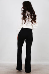 Leggings Mit Hohem Bund Und Schlag — Schwarz