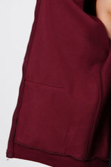 Oversized 3‑Draads Hoodie Met Rits, Bordeaux