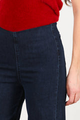 Weit Geschnittene Jeans Mit Elastischem Bund — Marineblau