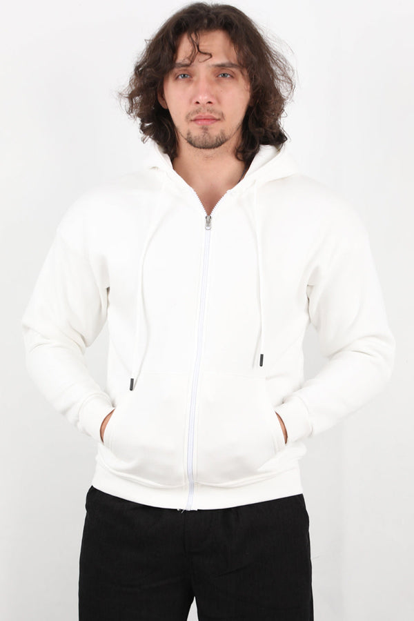 Heren Capuchonjas Met Rits – Wit