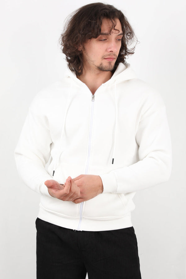 Heren Capuchonjas Met Rits – Wit