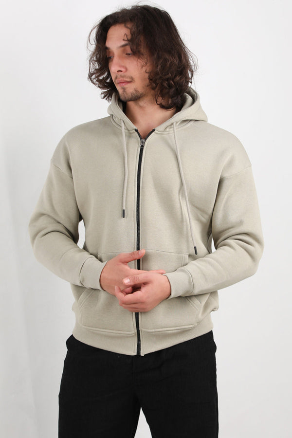 Herenjack Met Capuchon En Ritssluiting — Khaki
