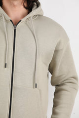 Herenjack Met Capuchon En Ritssluiting — Khaki