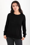 Damesblouse Met Ronde Hals In Çilek‑Stof — Zwart