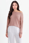 Boat - Neck Fine Knit Top — Pink