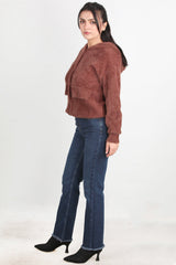 Denim - Hose Mit Steinbesetztem, Fransigem Saum