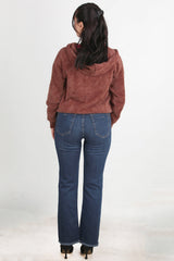 Denim - Hose Mit Steinbesetztem, Fransigem Saum