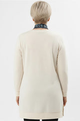 Plus - Size Tuniek Met Sjaalknoop - Off - White