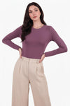Lange Mouwen Jersey Top, Lichtpaars