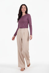 Lange Mouwen Jersey Top, Lichtpaars