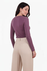 Lange Mouwen Jersey Top, Lichtpaars