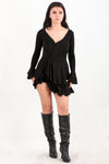 Schwarzes Mini‑Kleid Mit Volantrock