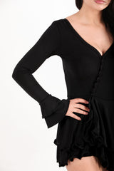 Schwarzes Mini‑Kleid Mit Volantrock