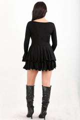 Schwarzes Mini‑Kleid Mit Volantrock