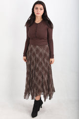 Asymmetrische Geruite Rok – Bruin