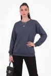 Antraciet Sweater Met Ronde Hals