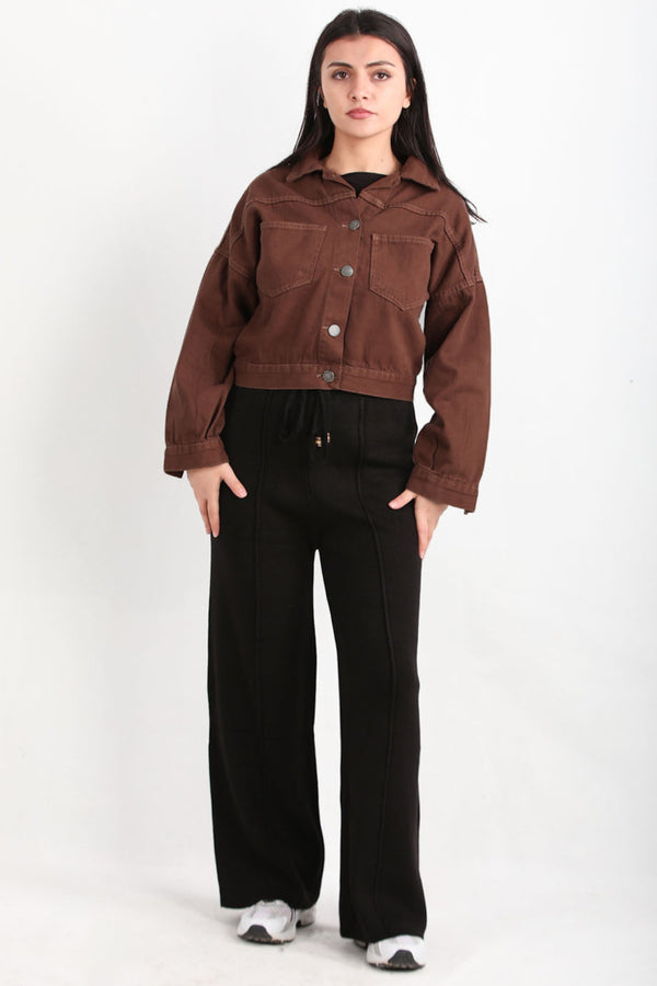 Dames Çimalı Gebreide Broek – Zwart