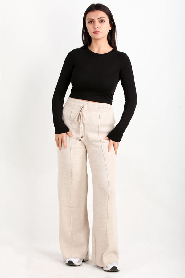 Dames Çimalı Gebreide Broek – Stone