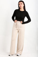 Dames Çimalı Gebreide Broek – Stone