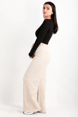 Dames Çimalı Gebreide Broek – Stone