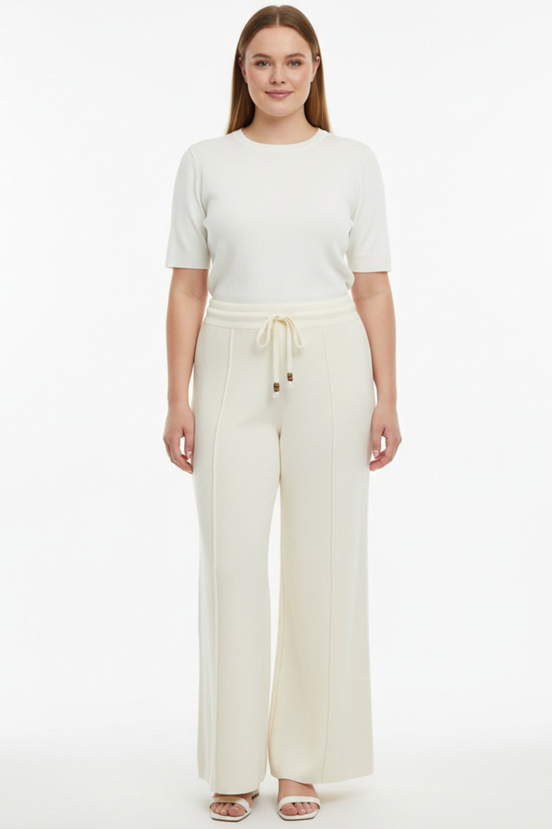 Gebreide Broek Met Çima - Detail — Crème