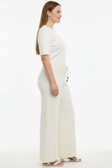 Gebreide Broek Met Çima - Detail — Crème
