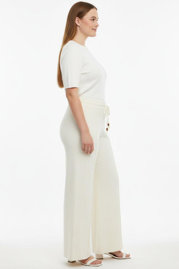 Gebreide Broek Met Çima - Detail — Crème