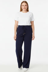 Gebreide Broek Met Çima - Detail — Marineblauw