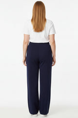 Gebreide Broek Met Çima - Detail — Marineblauw