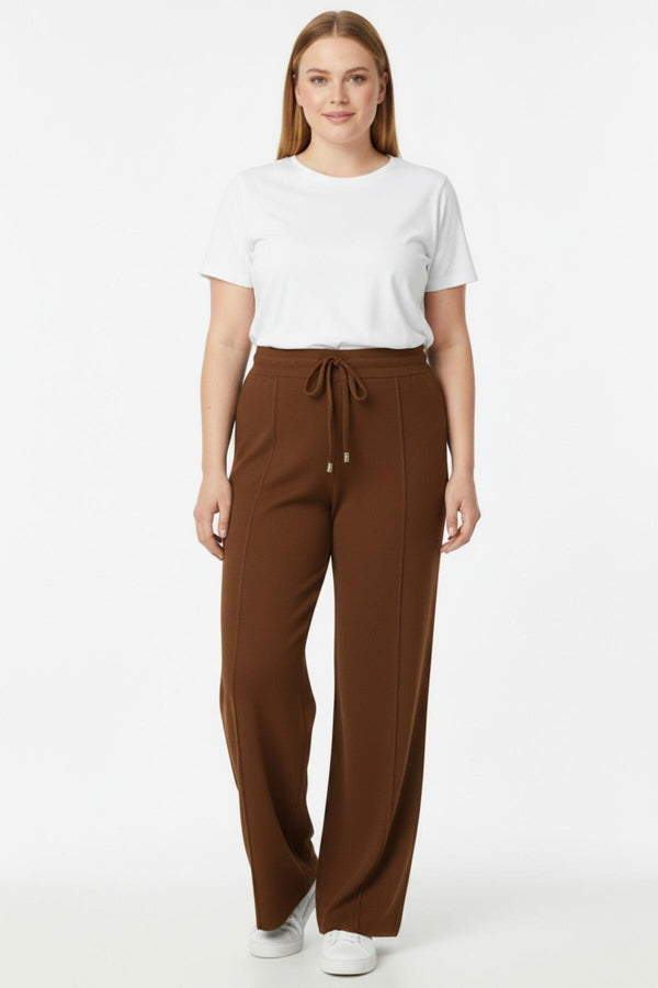 Dames Gebreide Broek Met Çima - Detail — Bruin