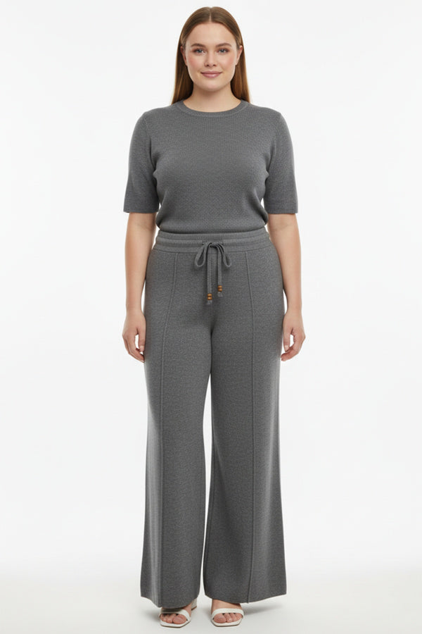 Gebreide Broek Met Çima - Detail — Antraciet