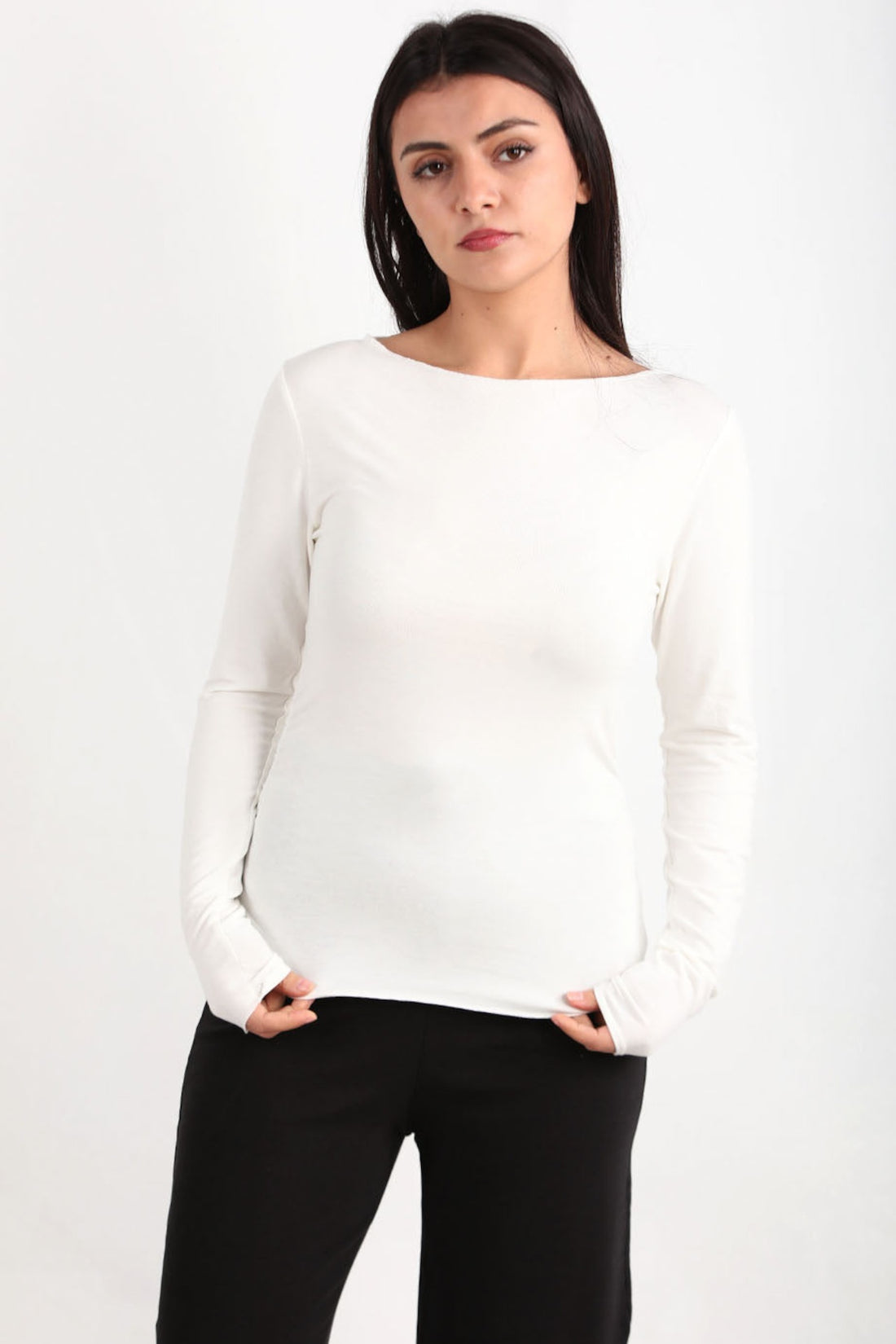 Boothalsbody Met Geraffte Zijkanten – Offwhite