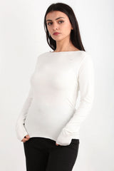 Boothalsbody Met Geraffte Zijkanten – Offwhite