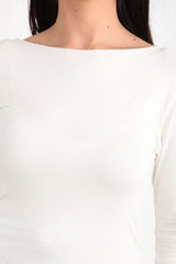 Boothalsbody Met Geraffte Zijkanten – Offwhite