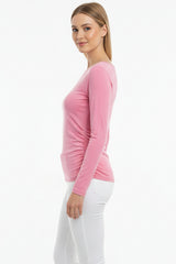 Body Met Geplooide Zijkanten En Boothals – Roze