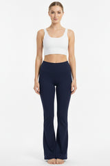Legging Met Hoge Taille, Uitlopende Pijpen En Split — Marineblauw
